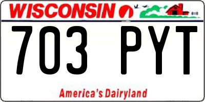 WI license plate 703PYT