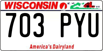 WI license plate 703PYU
