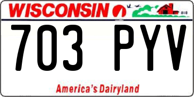 WI license plate 703PYV
