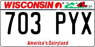 WI license plate 703PYX