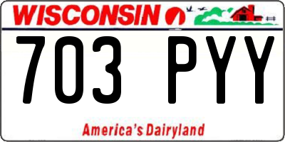 WI license plate 703PYY