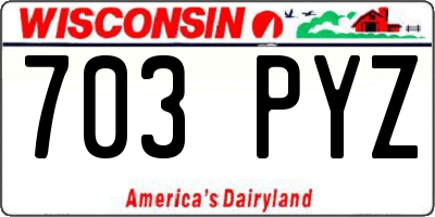 WI license plate 703PYZ