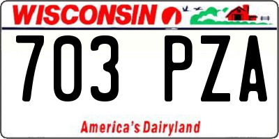 WI license plate 703PZA
