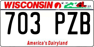 WI license plate 703PZB