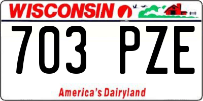 WI license plate 703PZE