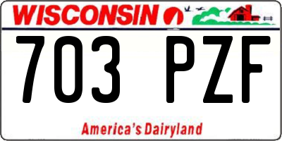 WI license plate 703PZF