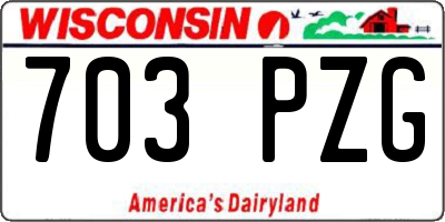 WI license plate 703PZG