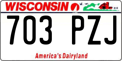 WI license plate 703PZJ