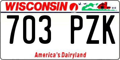 WI license plate 703PZK