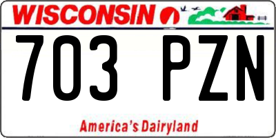 WI license plate 703PZN