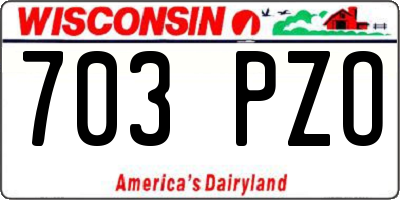 WI license plate 703PZO