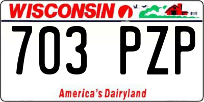WI license plate 703PZP
