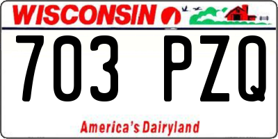 WI license plate 703PZQ