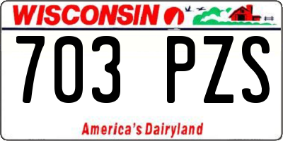 WI license plate 703PZS