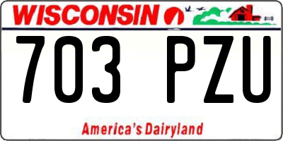 WI license plate 703PZU