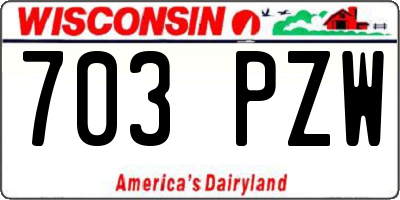 WI license plate 703PZW