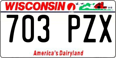 WI license plate 703PZX