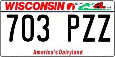 WI license plate 703PZZ