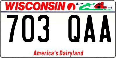 WI license plate 703QAA