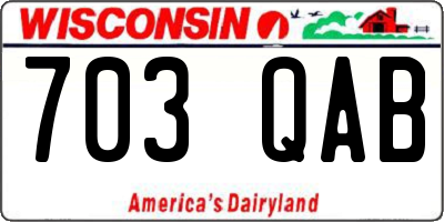 WI license plate 703QAB