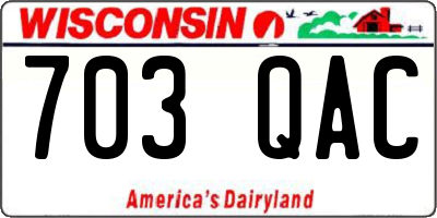 WI license plate 703QAC