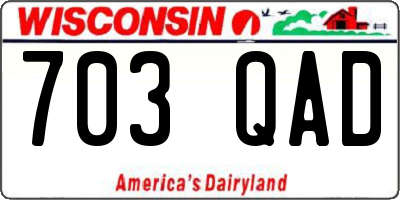 WI license plate 703QAD
