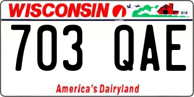 WI license plate 703QAE