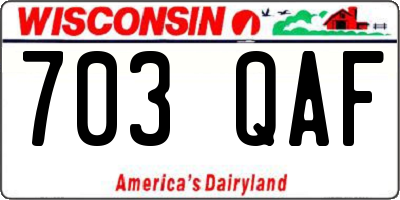 WI license plate 703QAF