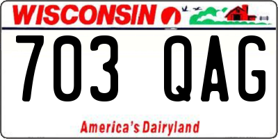 WI license plate 703QAG