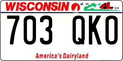 WI license plate 703QKO