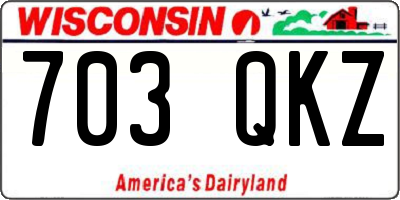 WI license plate 703QKZ