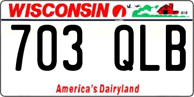 WI license plate 703QLB