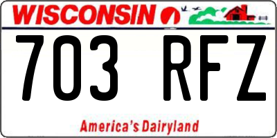 WI license plate 703RFZ