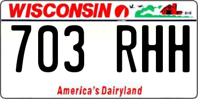 WI license plate 703RHH