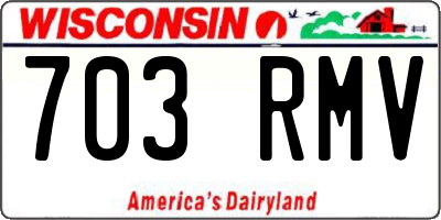 WI license plate 703RMV