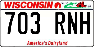 WI license plate 703RNH