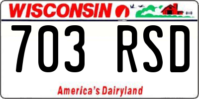 WI license plate 703RSD