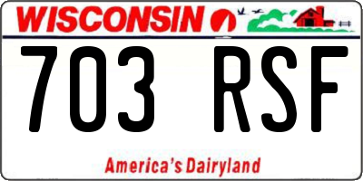 WI license plate 703RSF