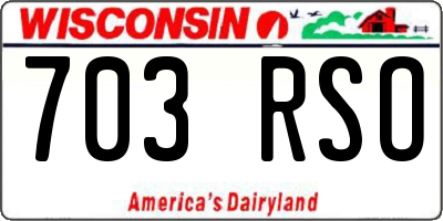 WI license plate 703RSO