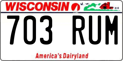 WI license plate 703RUM