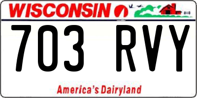WI license plate 703RVY