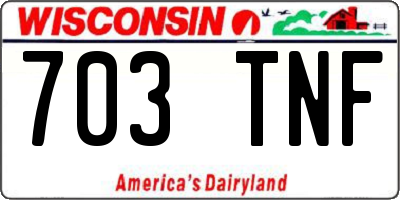 WI license plate 703TNF