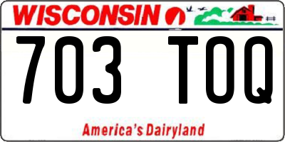 WI license plate 703TOQ