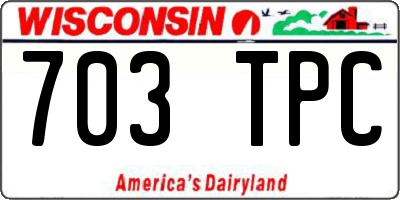WI license plate 703TPC