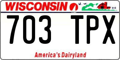 WI license plate 703TPX