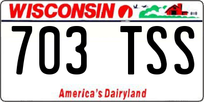 WI license plate 703TSS