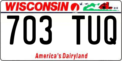 WI license plate 703TUQ
