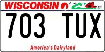 WI license plate 703TUX