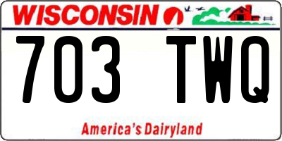WI license plate 703TWQ