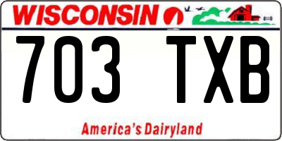 WI license plate 703TXB